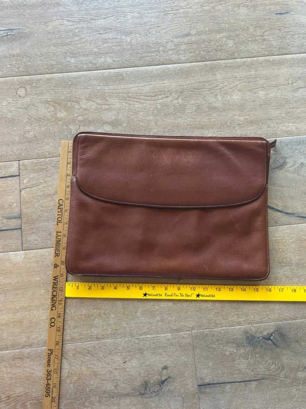 Men's Brown Leather Sleeve - Elegant Pebbled Finish